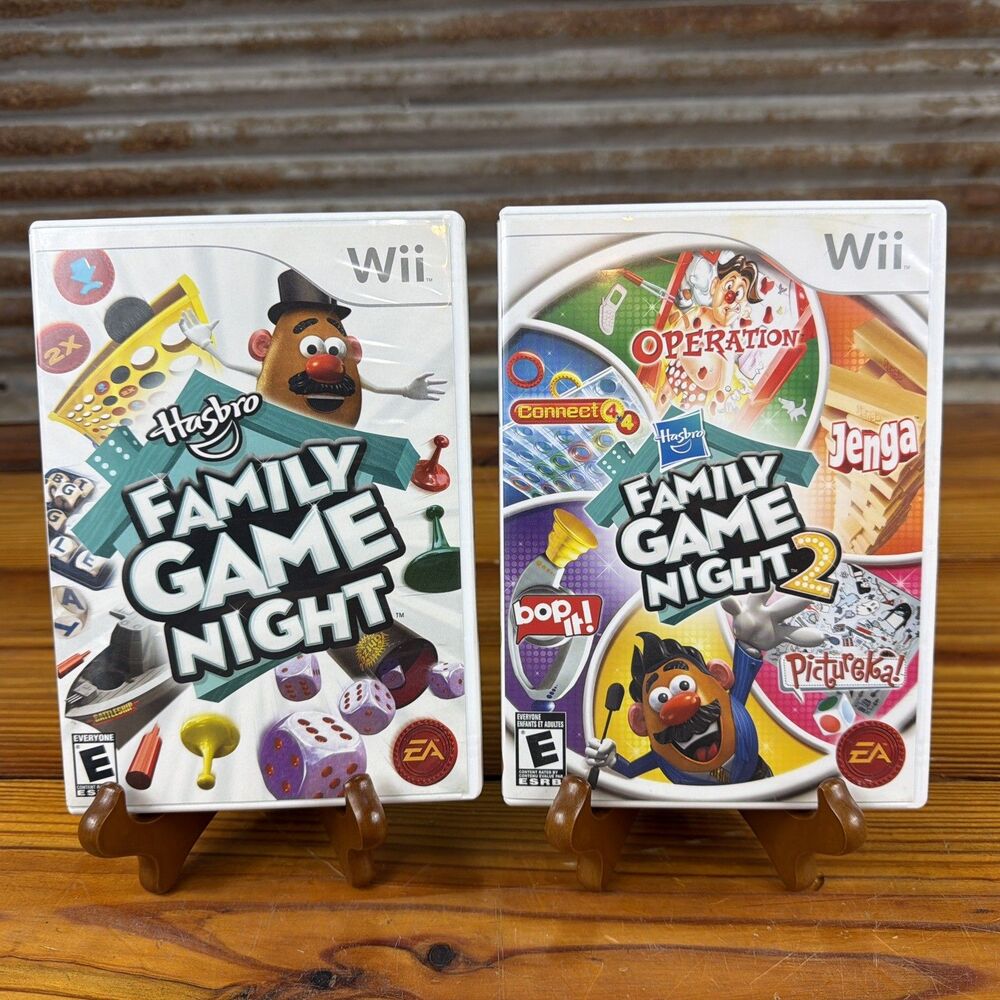 Nintendo Wii Hasbro Family Game Night 2 & - Family Game Night 1 MINTY!!